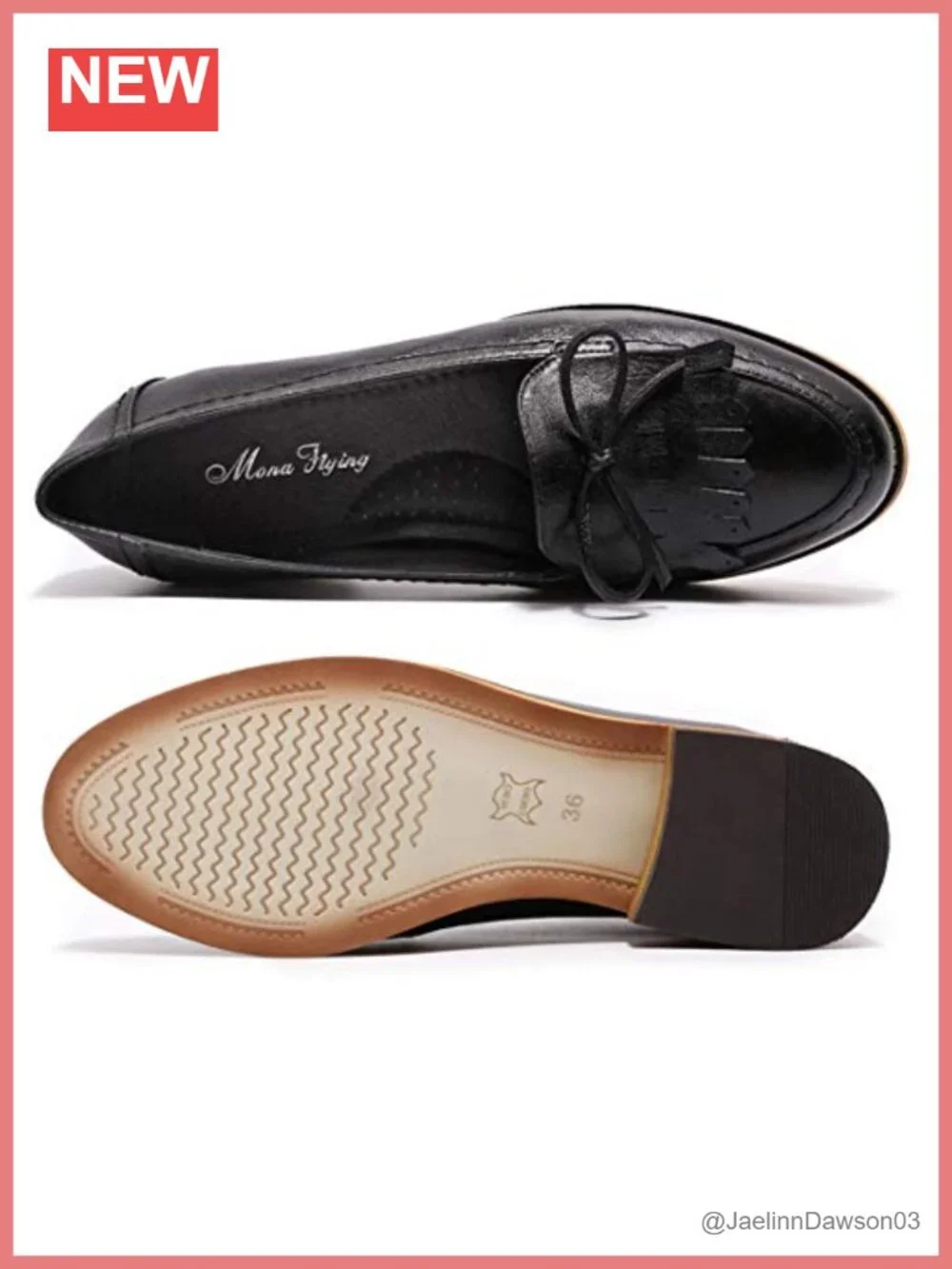 Women's Leather Tassel Loafers Slip-on Flats Office Work Shoes